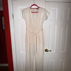 Express Ivory Tie-Waist Jumpsuit